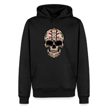 Quetzalcoatl Aztec Gothic Schädel Goth Maya Inka G - Männer Premium Bio Hoodie - Schwarz - Vorne - Nico (187cm)
