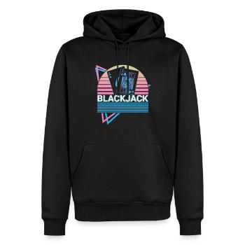 Blackjack Pik Jack Casino Player Gambling Gesc - Men’s Premium Organic Hoodie - black - Front - Nico (187cm)