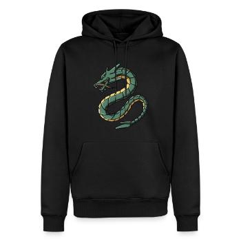 Cyborg Japanischer Drache Cyber Punk Cyber Ästheti - Männer Premium Bio Hoodie - Schwarz - Vorne - Nico (187cm)