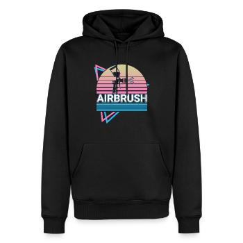 Airbrush Spray Paint Retro Gift - Men’s Premium Organic Hoodie - black - Front - Nico (187cm)