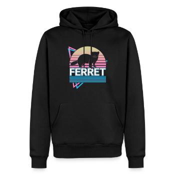Ferret Retro Cadeau - Sweat à capuche Premium bio Homme - noir - Devant - Nico (187cm)
