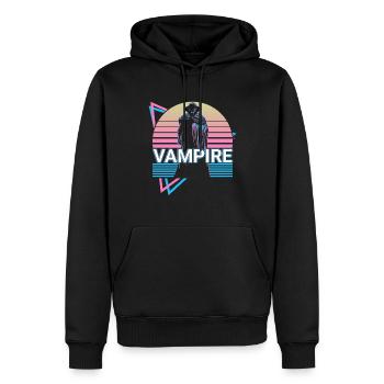 Vampire Halloween Bloodsucker Retro Cadeau - Sweat à capuche Premium bio Homme - noir - Devant - Nico (187cm)
