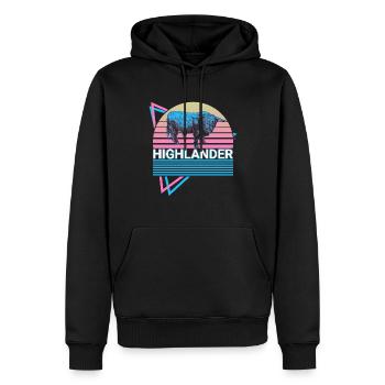 Highlander Schottische Hochlandkuh Retro Geschenk - Männer Premium Bio Hoodie - Schwarz - Vorne - Nico (187cm)