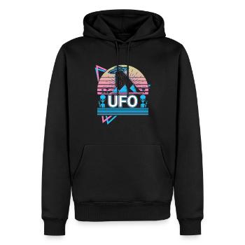 Ufo Alien Entführung Retro Geschenk - Männer Premium Bio Hoodie - Schwarz - Vorne - Nico (187cm)