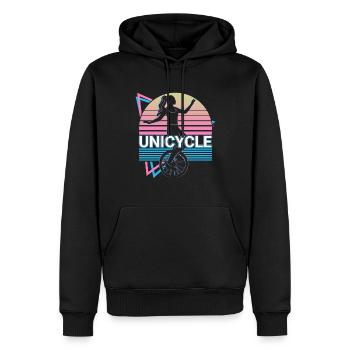 Einrad Einradfahren Einradfahrer Retro Geschenk - Männer Premium Bio Hoodie - Schwarz - Vorne - Nico (187cm)