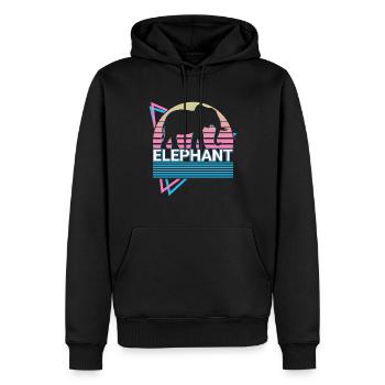 Elephant Retro Gift - Men’s Premium Organic Hoodie - black - Front - Nico (187cm)