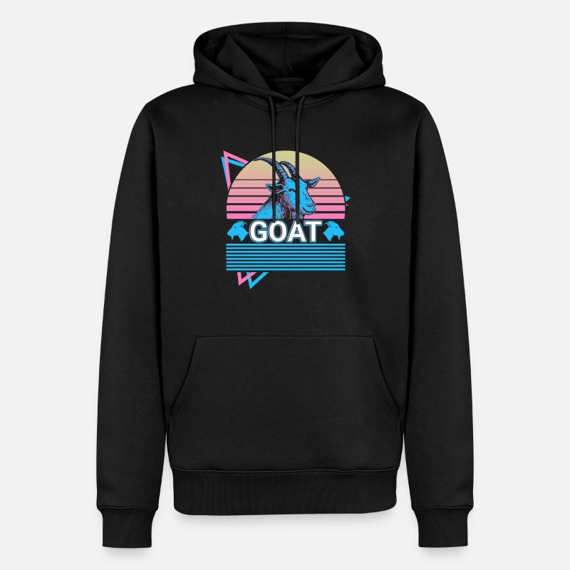 Ziege Retro Geschenk - Männer Premium Bio Hoodie - Schwarz