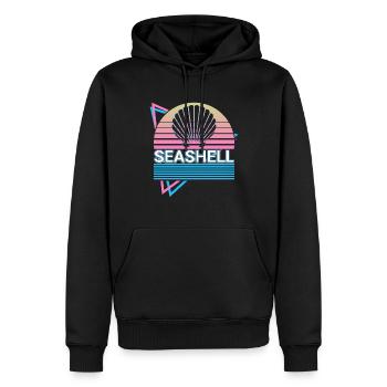 Shell Rétro Cadeau - Sweat à capuche Premium bio Homme - noir - Devant - Nico (187cm)