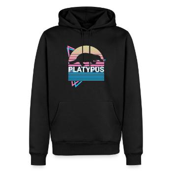 Platypus Retro Cadeau - Sweat à capuche Premium bio Homme - noir - Devant - Nico (187cm)