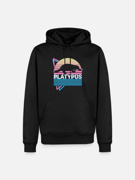 Schnabeltier Retro Geschenk - Männer Premium Bio Hoodie - Schwarz