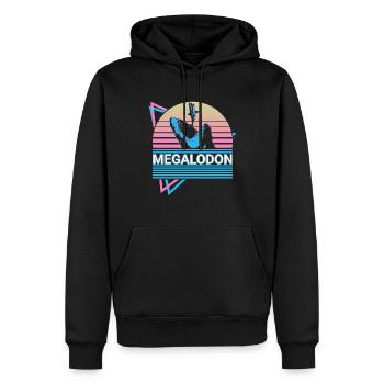 Megalodon Hai Retro Cadeau - Sweat à capuche Premium bio Homme - noir - Devant - Nico (187cm)