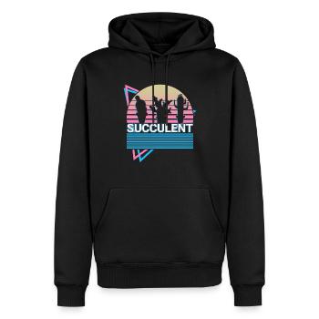 Sukkulentes Retro-Geschenk - Männer Premium Bio Hoodie - Schwarz - Vorne - Nico (187cm)