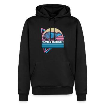 Honigdachs Retro-Geschenk - Männer Premium Bio Hoodie - Schwarz - Vorne - Nico (187cm)