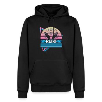 Don de guérison spirituelle de guérisseur Reiki - Sweat à capuche Premium bio Homme - noir - Devant - Nico (187cm)