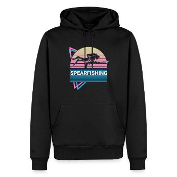 Speerfischen Speerfischer Retro Geschenk - Männer Premium Bio Hoodie - Schwarz - Vorne - Nico (187cm)