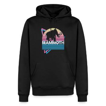 Mammut Elefant Retro Geschenk - Männer Premium Bio Hoodie - Schwarz - Vorne - Nico (187cm)