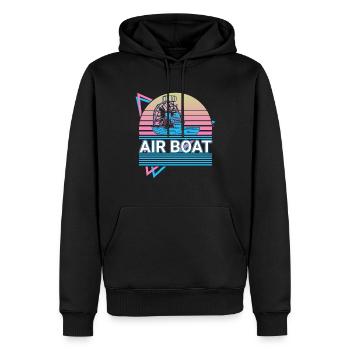 Luftboot Luftbootfahren Fanboot Retro Geschenk - Männer Premium Bio Hoodie - Schwarz - Vorne - Nico (187cm)