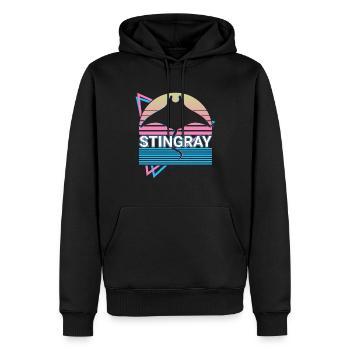 Stingray Manta Rays Retro Cadeau - Sweat à capuche Premium bio Homme - noir - Devant - Nico (187cm)