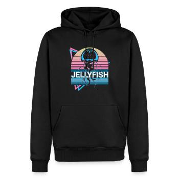 Cadeau rétro méduse - Sweat à capuche Premium bio Homme - noir - Devant - Nico (187cm)