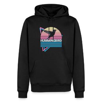Cadeau rétro Colibri - Sweat à capuche Premium bio Homme - noir - Devant - Nico (187cm)