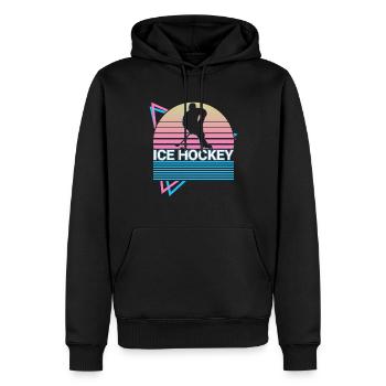 Eishockey Retro Geschenk - Männer Premium Bio Hoodie - Schwarz - Vorne - Nico (187cm)