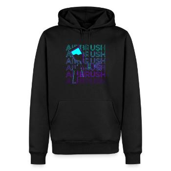 Airbrush Spray Paint Retro Gift - Men’s Premium Organic Hoodie - black - Front - Nico (187cm)