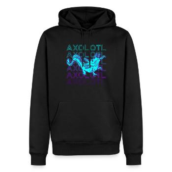Axolotl Rétro Cadeau - Sweat à capuche Premium bio Homme - noir - Devant - Nico (187cm)