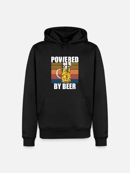 Powered By Beer - Men’s Premium Organic Hoodie - black