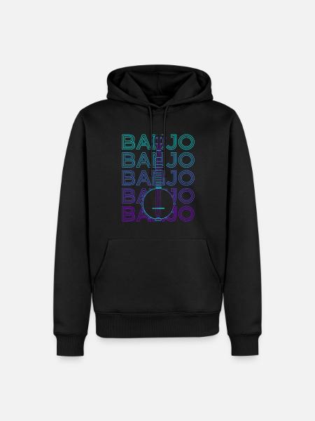 Banjo Guitar Retro Gift - Men’s Premium Organic Hoodie - black