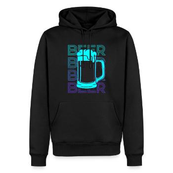 Bier Retro Geschenk - Männer Premium Bio Hoodie - Schwarz - Vorne - Nico (187cm)