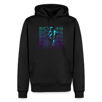 Fahrradfahren Biker Biking Retro Geschenk - Männer Premium Bio Hoodie - Schwarz - Vorne - Nico (187cm)