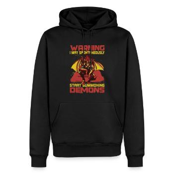 Drôle de cadeau occulte culte - Sweat à capuche Premium bio Homme - noir - Devant - Nico (187cm)