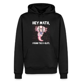 Drôle Math Axolotl Math Cadeau - Sweat à capuche Premium bio Homme - noir - Devant - Nico (187cm)