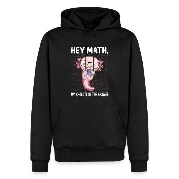 Drôle Math Axolotl Math Cadeau - Sweat à capuche Premium bio Homme - noir - Devant - Nico (187cm)