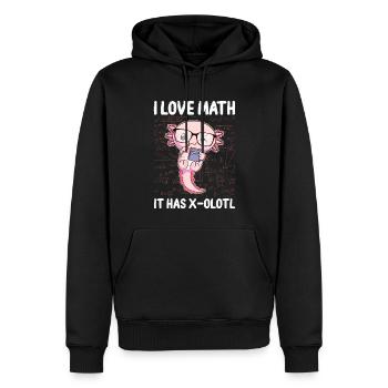 Lustiges Mathe-Kawaii-Axolotl-Geschenk - Männer Premium Bio Hoodie - Schwarz - Vorne - Nico (187cm)