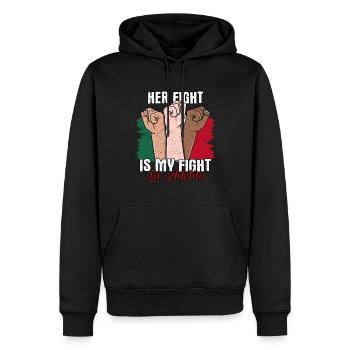 La Adelita Cadeau - Sweat à capuche Premium bio Homme - noir - Devant - Nico (187cm)