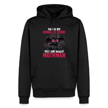 Cadeau Mottenmann - Sweat à capuche Premium bio Homme - noir - Devant - Nico (187cm)
