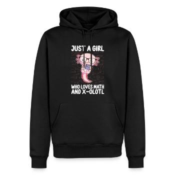 Lustiges Mathe-Kawaii-Axolotl-Geschenk - Männer Premium Bio Hoodie - Schwarz - Vorne - Nico (187cm)
