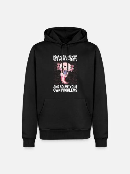 Funny Math Kawaii Axolotl Gift - Men’s Premium Organic Hoodie - black