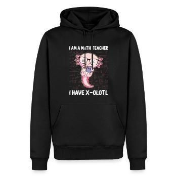 Lustiges Mathe-Kawaii-Axolotl-Geschenk - Männer Premium Bio Hoodie - Schwarz - Vorne - Nico (187cm)
