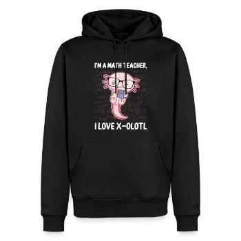 Lustiges Mathe-Kawaii-Axolotl-Geschenk - Männer Premium Bio Hoodie - Schwarz - Vorne - Nico (187cm)