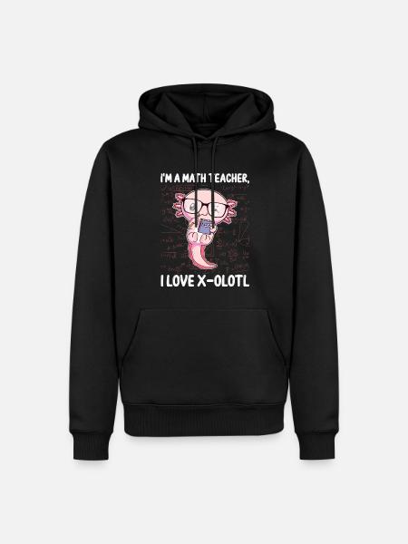 Funny Math Kawaii Axolotl Gift - Men’s Premium Organic Hoodie - black