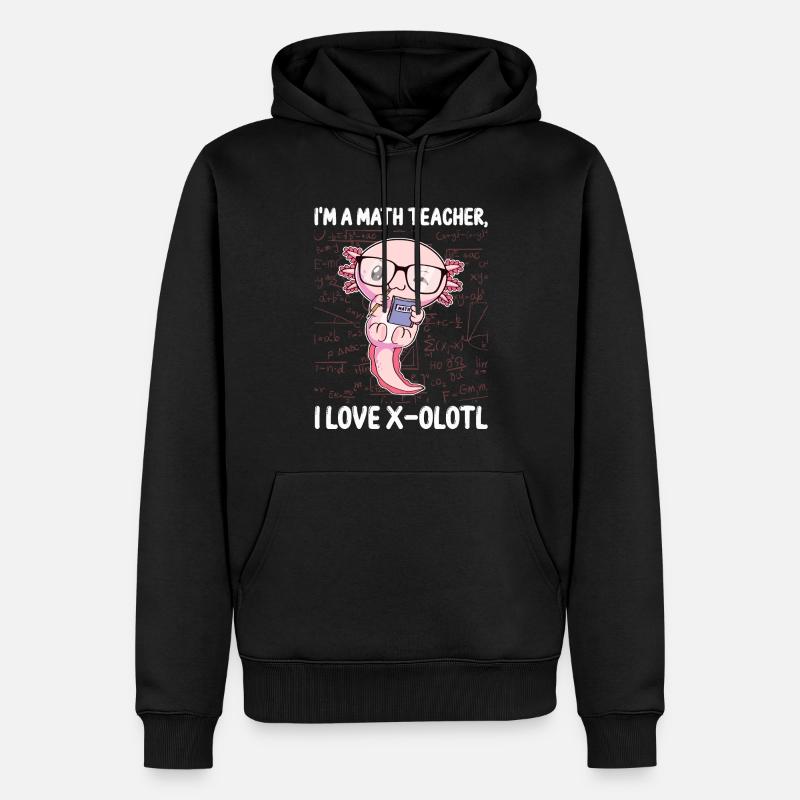 Drôle math Kawaii Axolotl Cadeau - Sweat à capuche Premium bio Homme - noir