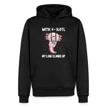 Lustiges Mathe-Kawaii-Axolotl-Geschenk - Männer Premium Bio Hoodie - Schwarz - Vorne - Nico (187cm)