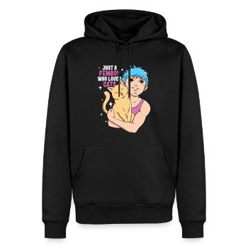 Femboy-Geschenk - Männer Premium Bio Hoodie - Schwarz - Vorne - Nico (187cm)