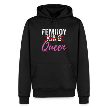 Drôle de cadeau Femboy - Sweat à capuche Premium bio Homme - noir - Devant - Nico (187cm)