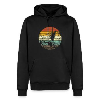 Machu Picchu Pérou Inca Rétro Vintage Cadeau - Sweat à capuche Premium bio Homme - noir - Devant - Nico (187cm)
