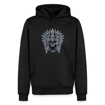 Quetzalcoatl Schädel Goth Aztec Gefiederte Schlang - Männer Premium Bio Hoodie - Schwarz - Vorne - Nico (187cm)