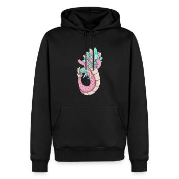 Tupfende Quetzalcoatl Aztekische Gefiederte Schlan - Männer Premium Bio Hoodie - Schwarz - Vorne - Nico (187cm)