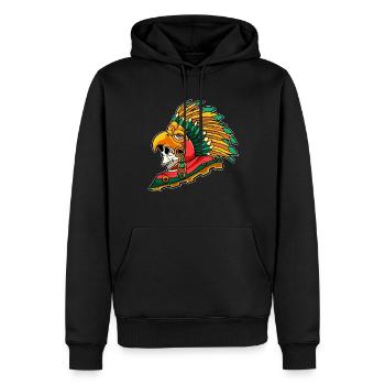 Aztèque Eagle Warrior Mayan Skull Inca - Sweat à capuche Premium bio Homme - noir - Devant - Nico (187cm)